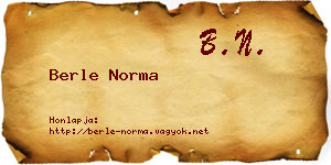 Berle Norma névjegykártya